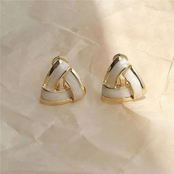 Enamel Triangle Studs Earrings