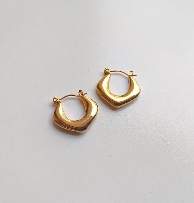Bold Crescent Hoops Earrings