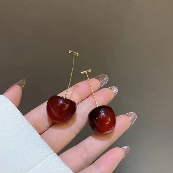 Cherry Earrings - Golden