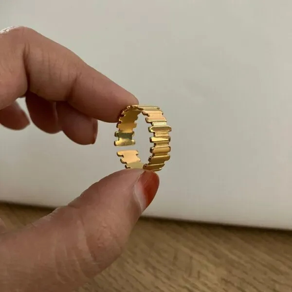 Gold Brick Band Ring