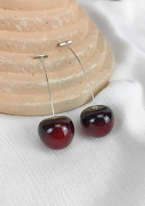 Cherry Earring - Silver