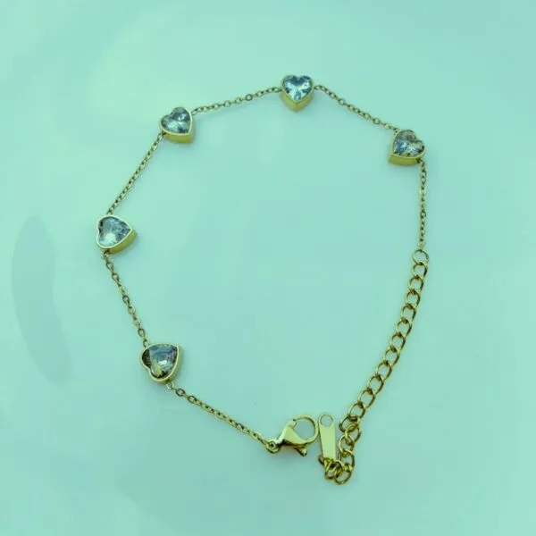 Dainty Heart Stone Bracelet