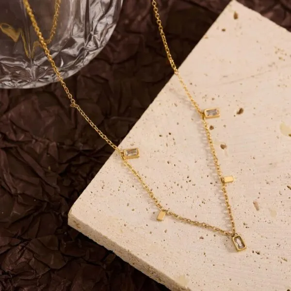 Tiny Crystal Charm Necklace