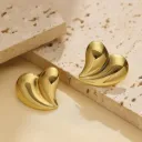 Curved Heart Studs Earrings