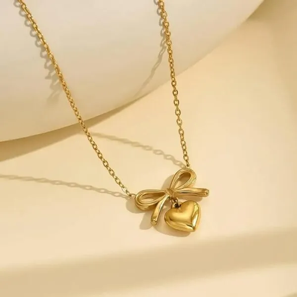 Bow & Heart Necklace