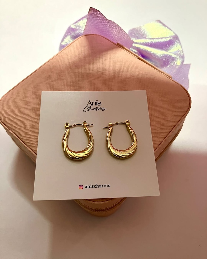 Textured Oval Hoop Earrings