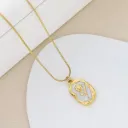 Engraved Rose Pendant Necklace