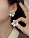 Pearl Flower Stud Earrings
