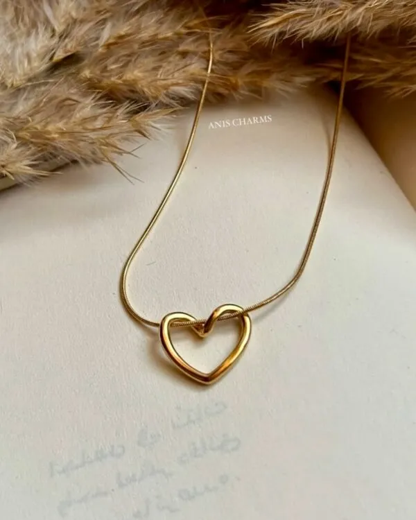 Golden Heart Knot Necklace