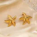 Golden Starfish Studs Earrings