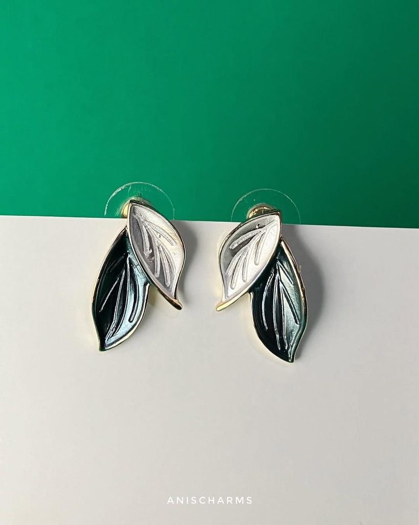 Korean Twin Leaf Earrings